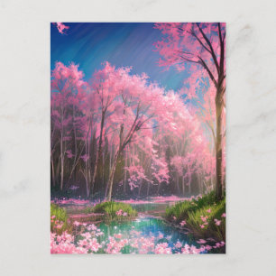 Azurblau inmitten eines malerischen Waldes Postkarte