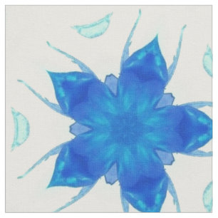 Azurblaue Blumensaphir geometrisches Design Stoff