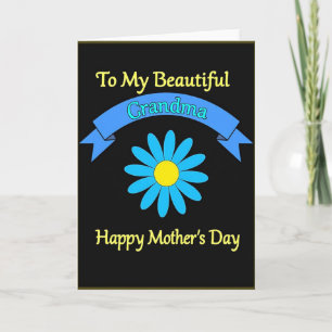 Azurblaue Florale Oma-Karte Karte