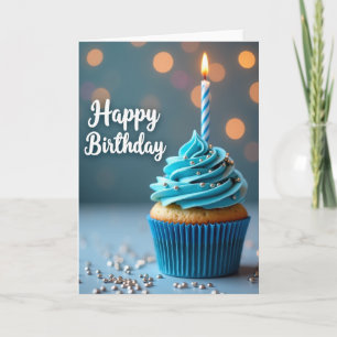 Azurblaue-Frosting-Geburtstagskarte Karte