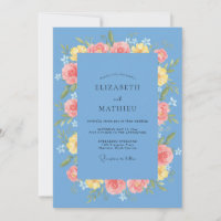 Azurblaue gelbe Rosenhochzeit