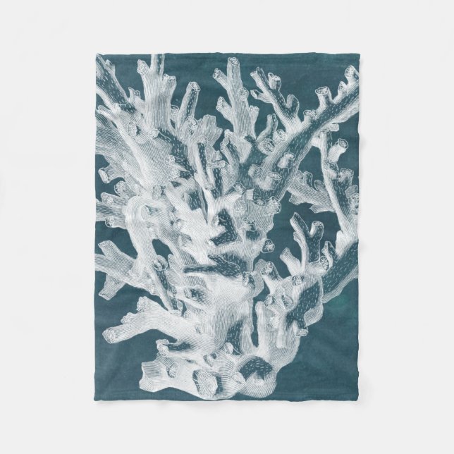 Azurblaue Koralle I Fleecedecke (Vorderseite)