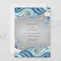Azurblaue Ozeanwelle Eukalyptus-Hochzeit