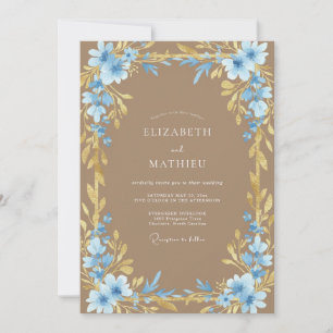 Azurblaue Sandreben-Hochzeit Einladung