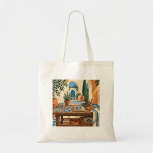 Azurblaue Tilemaker-Hof-Leinwand-Tasche Tragetasche