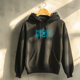 Azurblaue Typografie inspirierendes Zitat rechts Hoodie