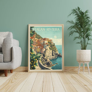 Azurblaue Ufer von Amalfi – Vintage italienische K Poster