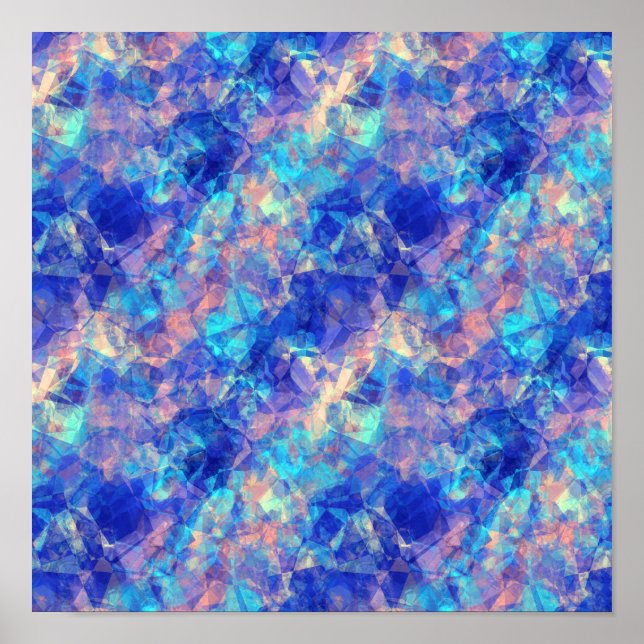 Azurblaue zerknitterte Textur Poster (Vorne)