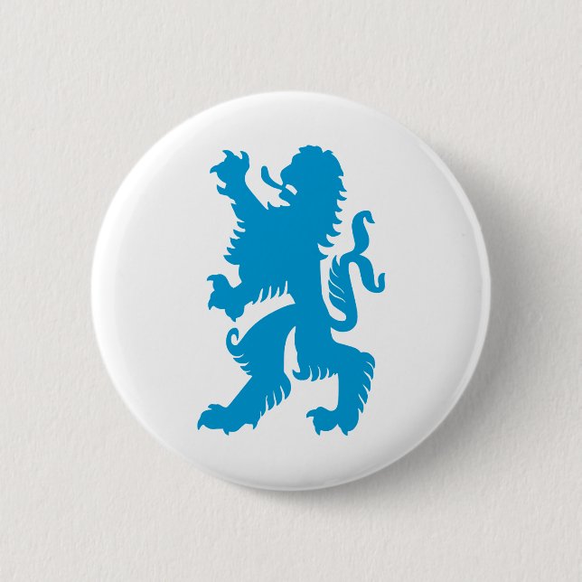 Azurblauer Bayerischer Löwe Button (Vorderseite)