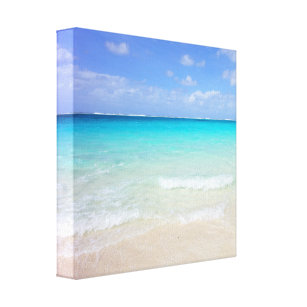 Azurblauer blauer karibischer tropischer Strand Leinwanddruck