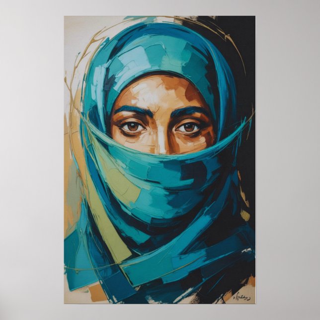Azurblauer Blick Poster (Vorne)