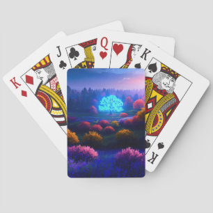 azurblauer Glanz, die Stickerei des Radianten Spielkarten