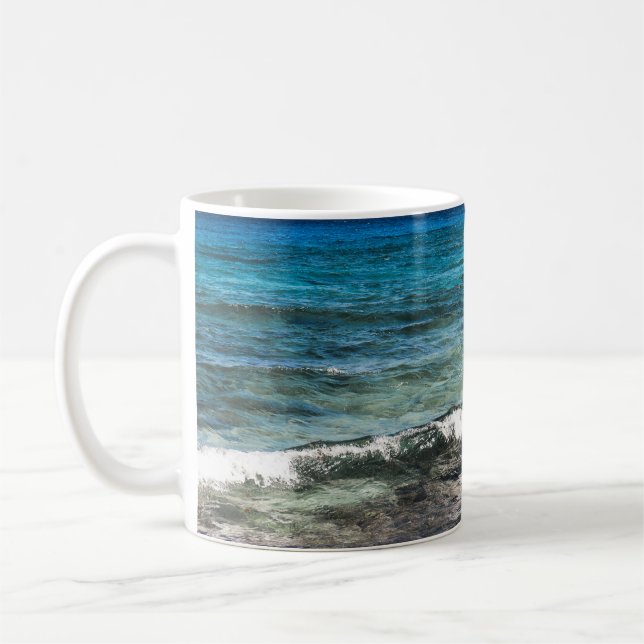Azurblauer Ozean  Kaffeetasse (Links)