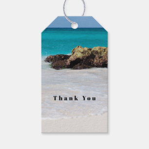 Azurblauer Ozean Sandstrand Foto Danke Geschenkanhänger