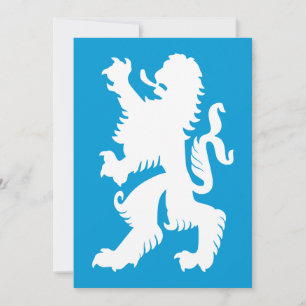 Azurblauer und weißer bayerischer Löwe Einladung
