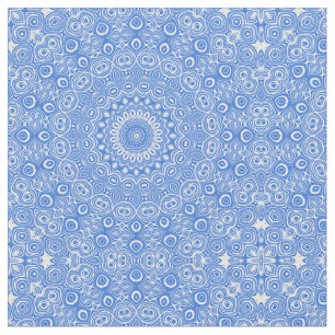 Azurblaues Mandala-Geometrisches Muster Stoff