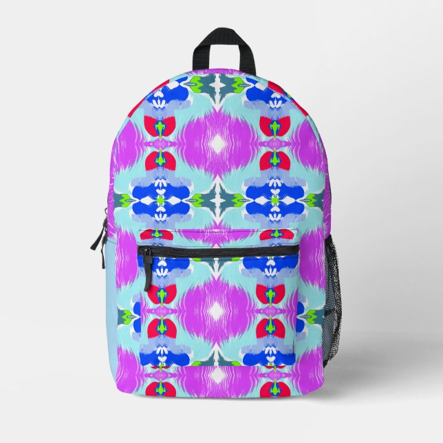 Azurblüten-Kaleidoskop Bedruckter Rucksack (Vorderseite)