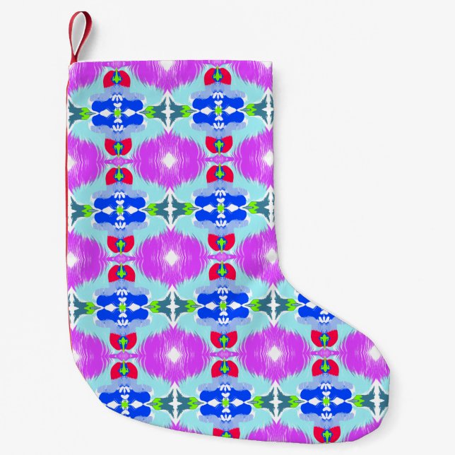 Azurblüten-Kaleidoskop Kleiner Weihnachtsstrumpf (Vorderseite)