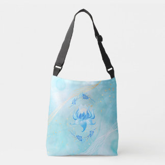 Azurblüten Sanfte Blaue Floral Tragetaschen Mit Langen Trägern