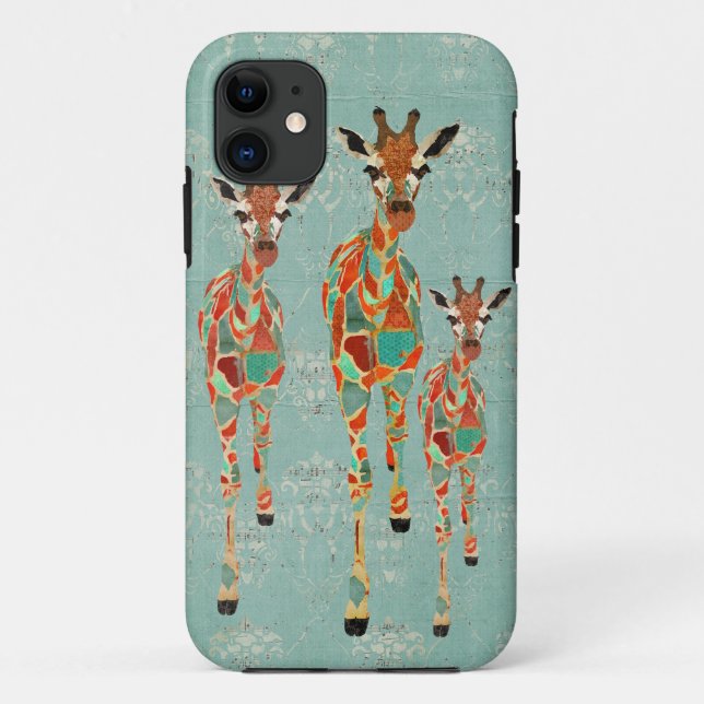 Azure & Amber Giraffes iPhone Case (Rückseite)