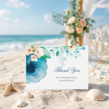 Azure Bloom blaue Hochzeit Danke Karte