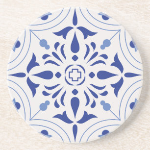 Azure Bloom Cross Getränkeuntersetzer