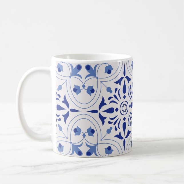 Azure Bloom Cross Kaffeetasse (Links)