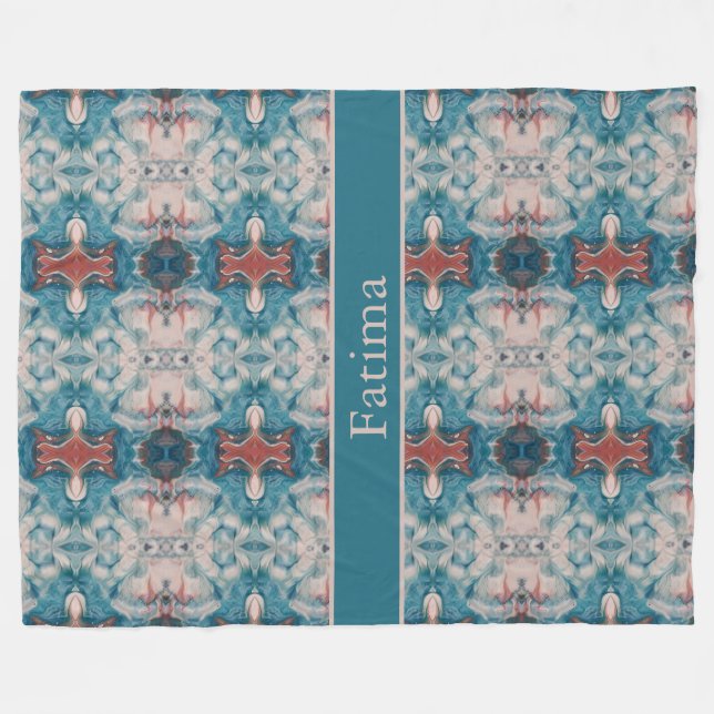 Azure Bloom, individuell Fleecedecke (Vorderseite (Horizontal))