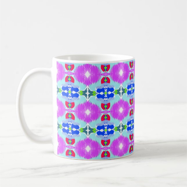 Azure Bloom Kaleidoscope Kaffeetasse (Links)