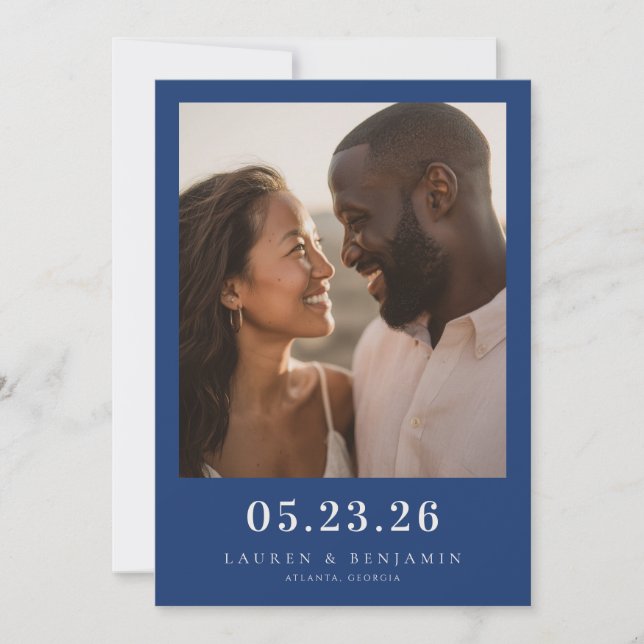 Azure Blooms Wedding Save The Date (Vorderseite)