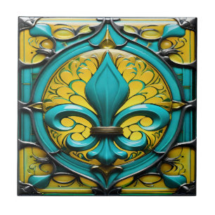 Azure Blossom Keramik Tile Fliese