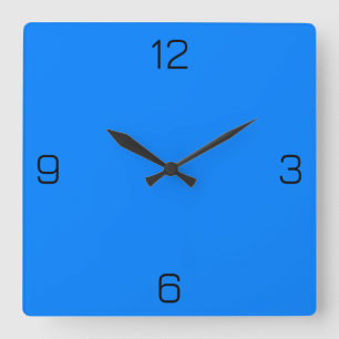 Azure Blue 0080FF Color - Option zum Hinzufügen vo Quadratische Wanduhr
