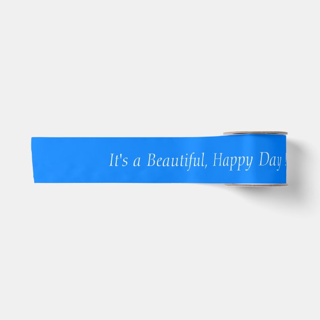 Azure Blue 0080FF - Custom Message or Blank Satinband (Vorderseite)