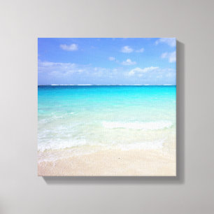 Azure Blue Caribbean Tropical Beach Leinwanddruck