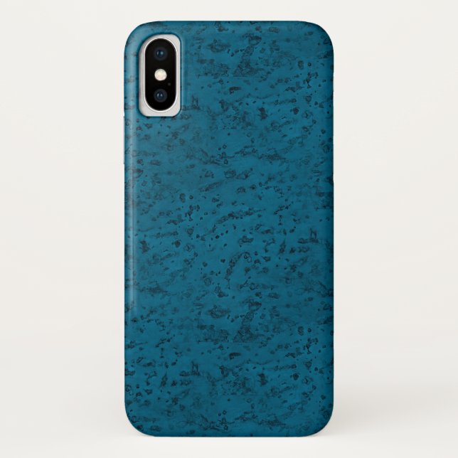 Azure Blue Cork Look Wood Grain Case-Mate iPhone Hülle (Rückseite)