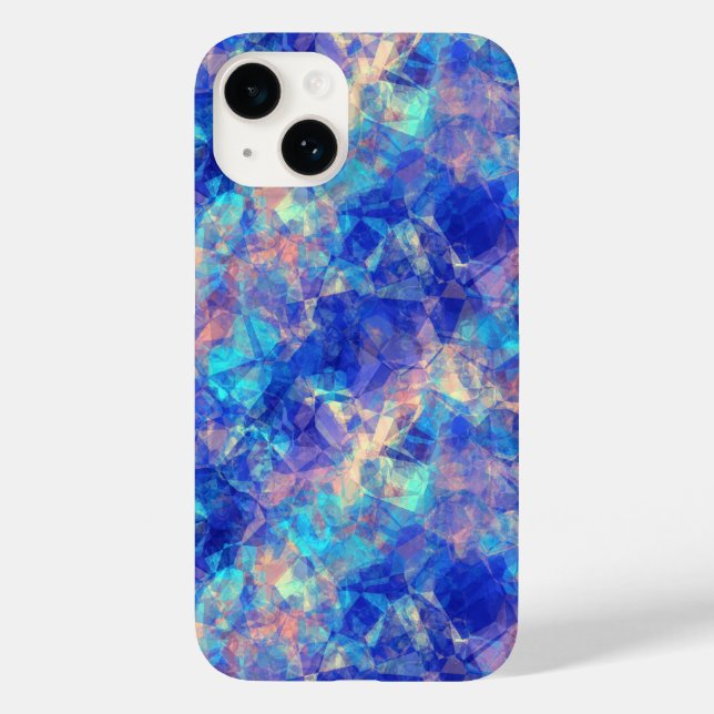 Azure Blue Crumpled Texture Case-Mate iPhone Hülle (Rückseite)