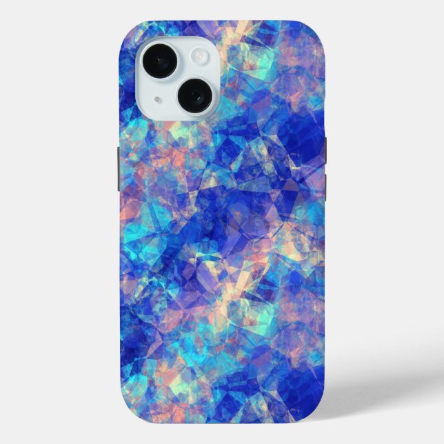 Azure Blue Crumpled Texture Case-Mate iPhone Hülle (Rückseite)