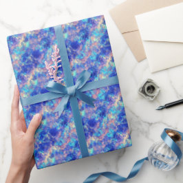 Azure Blue Crumpled Texture Geschenkpapier