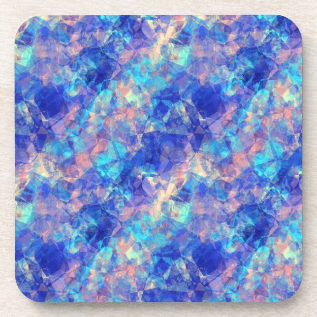 Azure Blue Crumpled Texture Getränkeuntersetzer (Vorderseite)