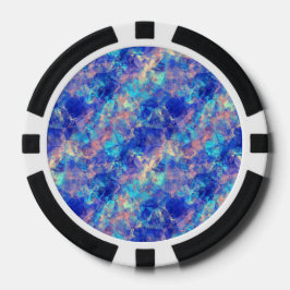 Azure Blue Crumpled Texture Pokerchips