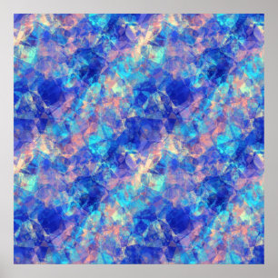 Azure Blue Crumpled Texture Poster