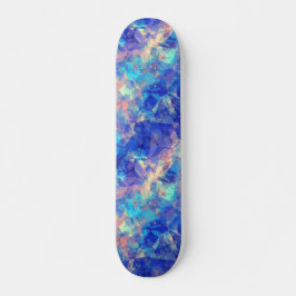 Azure Blue Crumpled Texture Skateboard