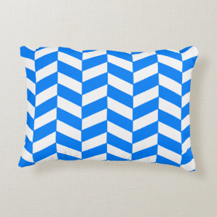 Azure Blue Herringbone Dekokissen
