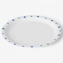 Azure Blue Polka Dots White