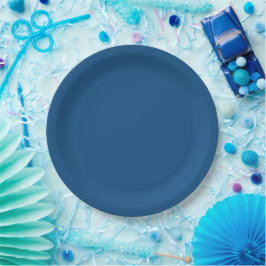 Azure Blue Solid Color Pappteller