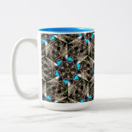 Azure Blue Sound Engineer 15 oz Large Coffee Cup Zweifarbige Tasse