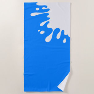 Azure Blue White Paint Splash Strandtuch