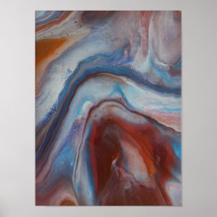 Azure Canyon – Abstrakter Fluid Art Druck Poster