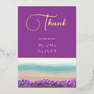 Azure Coast in Bloom Wedding Dankeschön Karte