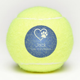 Azure Dog Name Tennis Ball 'toss, fetch, repeat'